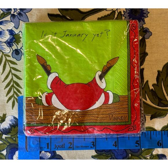 NWT Is it January Yet? Santa Christmas Napkins 3 ply Design Design‎  20 pack - Picture 2 of 3